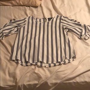 Black and white striped blouse